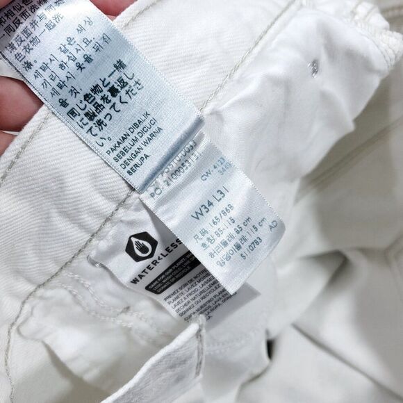 Levi's 94 Baggy White Gray Bleached Noir Straight Leg Jeans Women's Size 34 x 31 - Picture 7 of 13